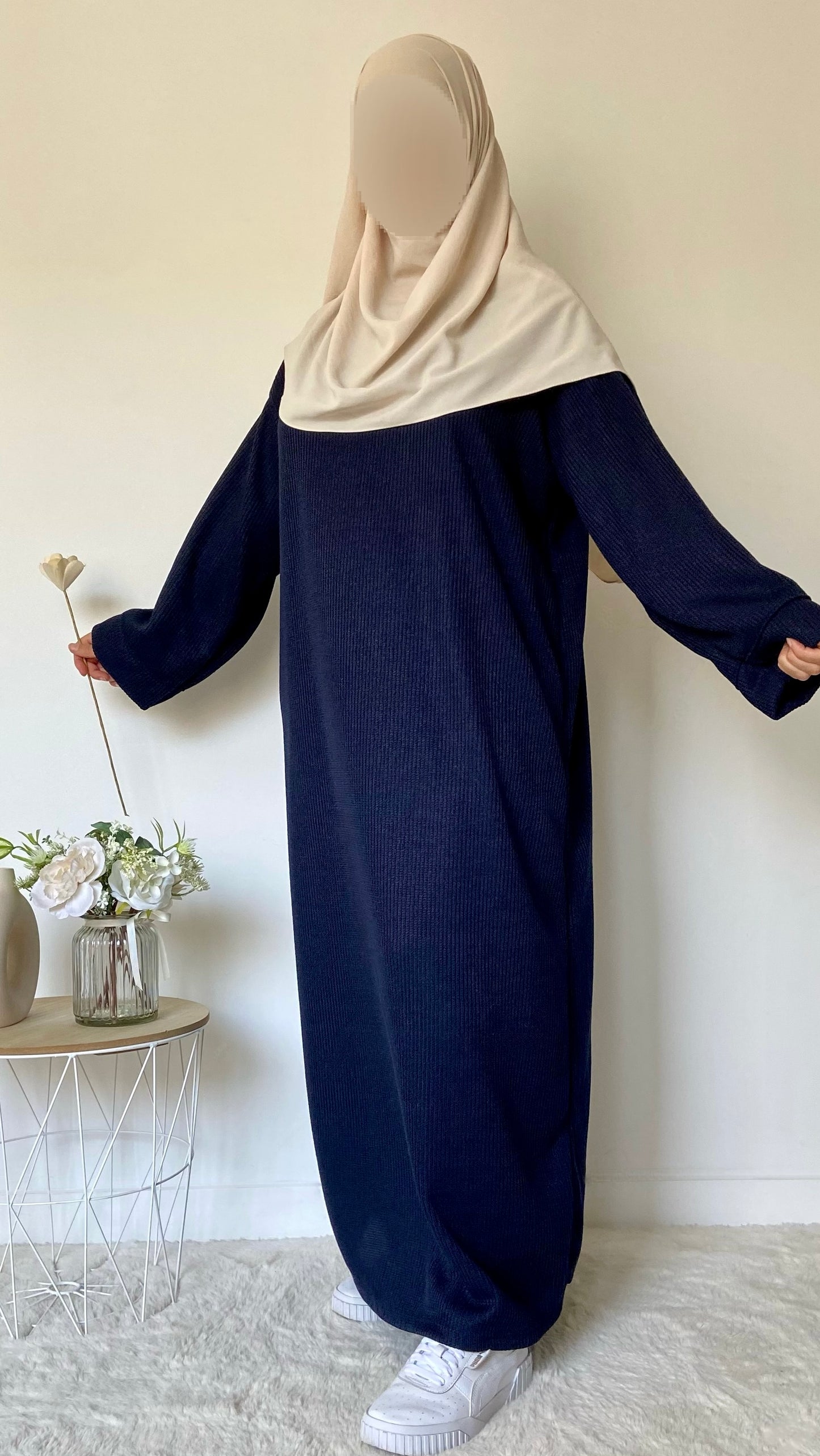 Robe pull en maille épaisse - Bleu marine