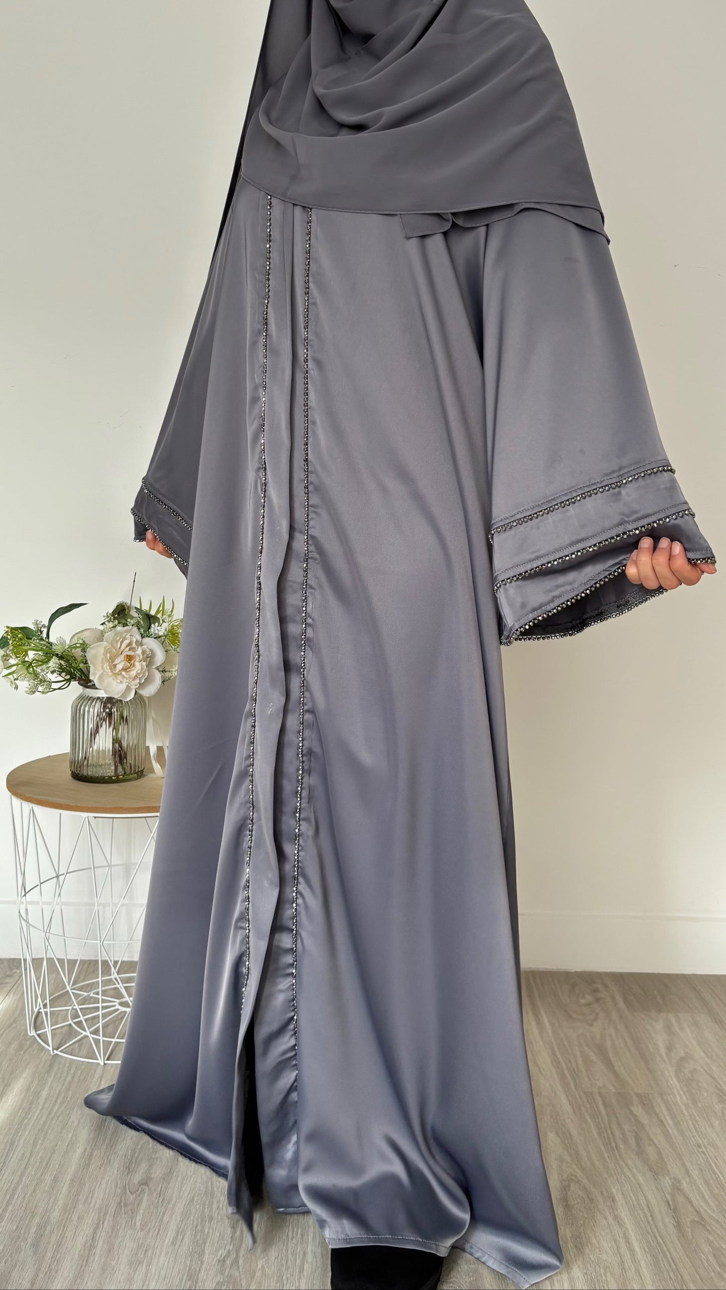 Abaya kimono Esmeralda - Bleu Gris