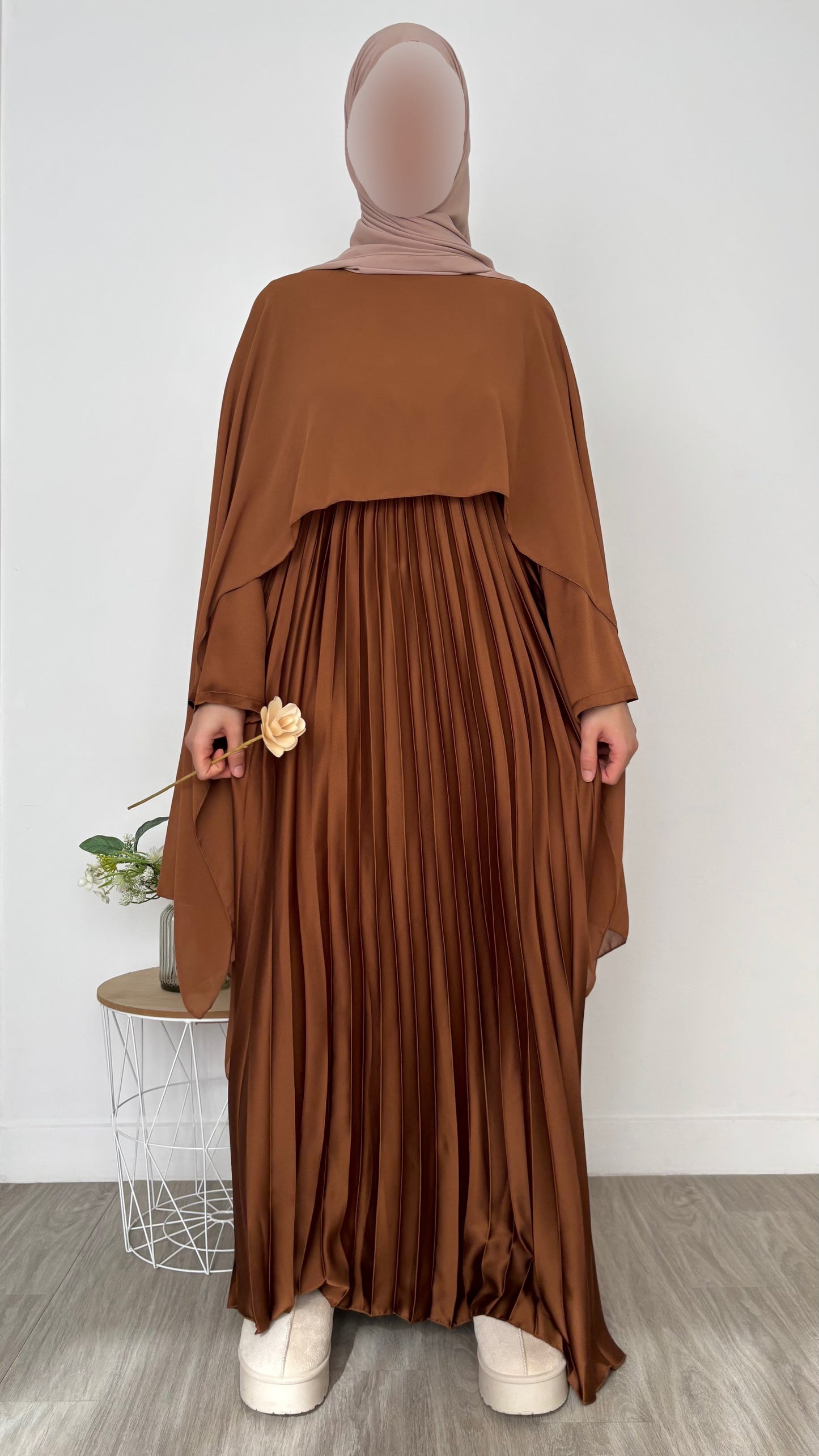 Robe plissée Ameera - Rouille