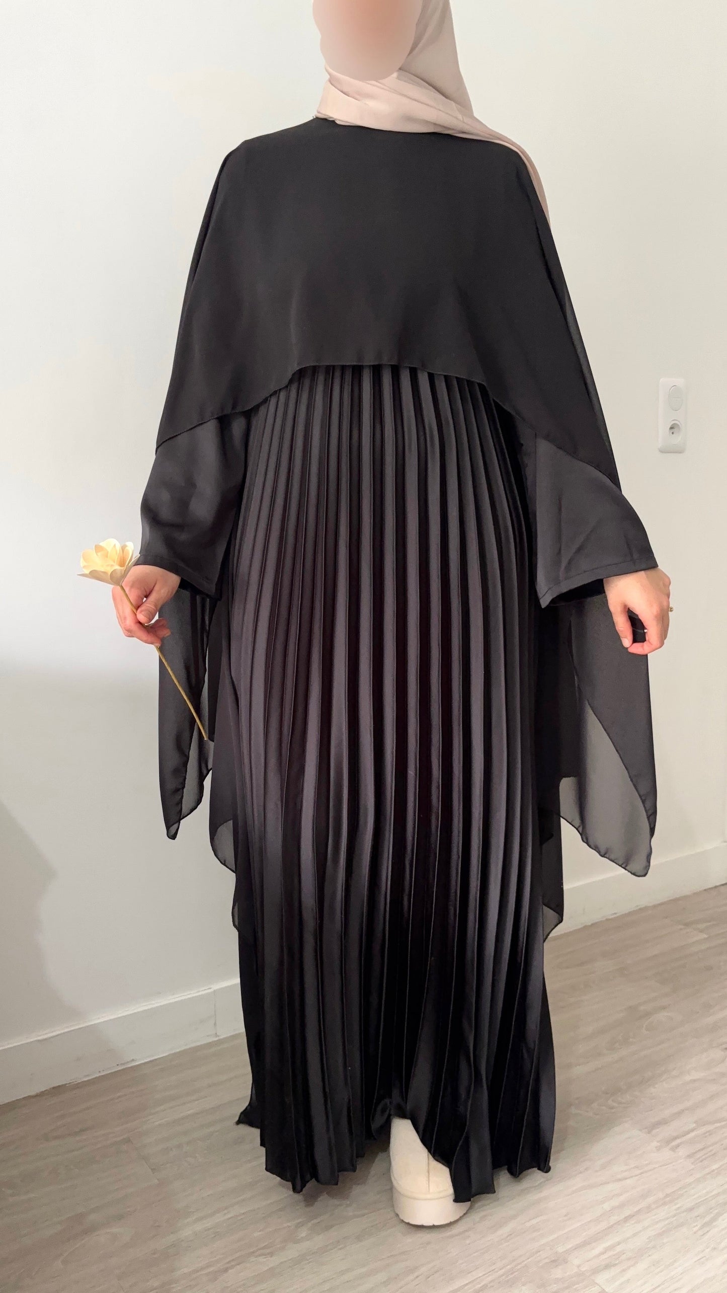 Robe plissée Ameera - Noir