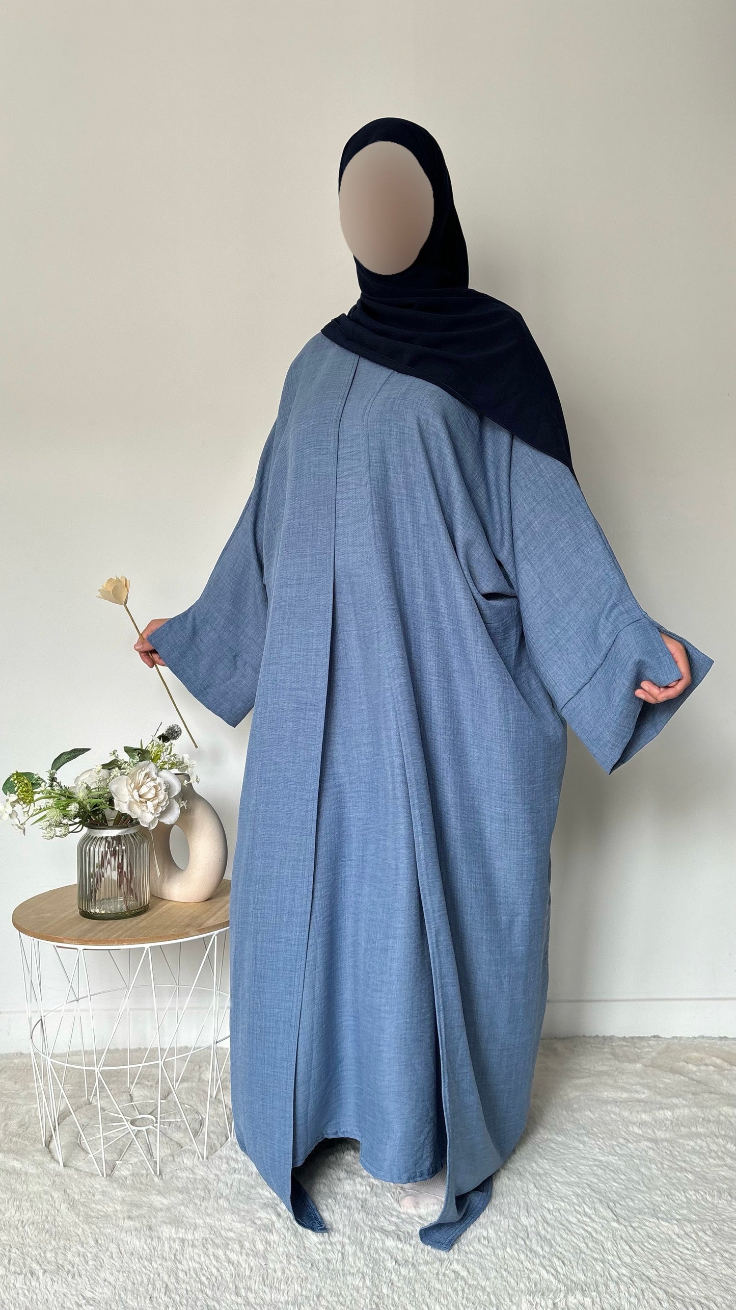 Abaya 2 pièces lin - Denim