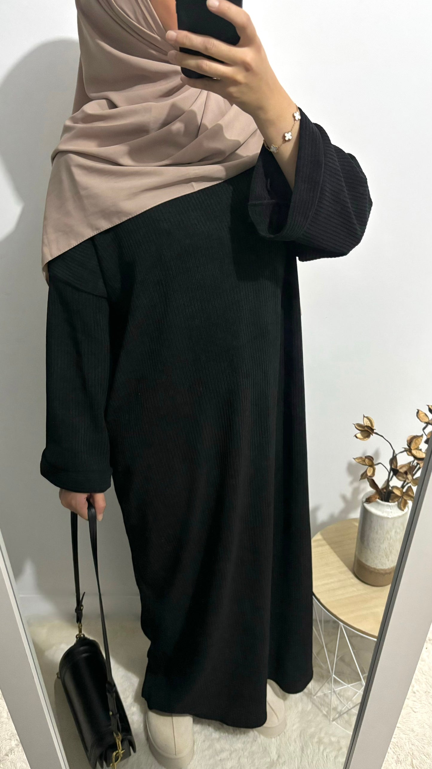 Robe pull velours côtelé - Noir