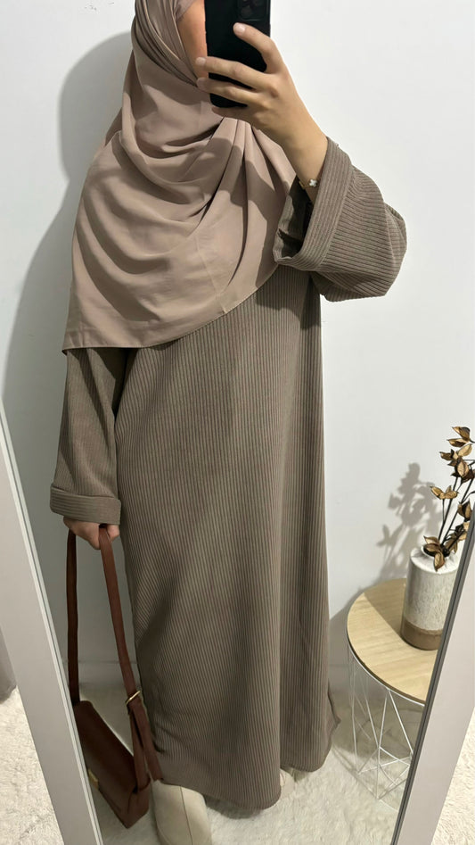 Robe pull velours côtelé - Taupe