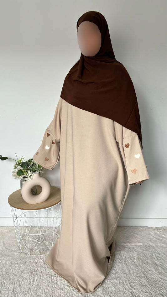 ABAYA COEURS - Beige