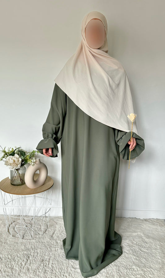 Abaya manches tulipes - Kaki