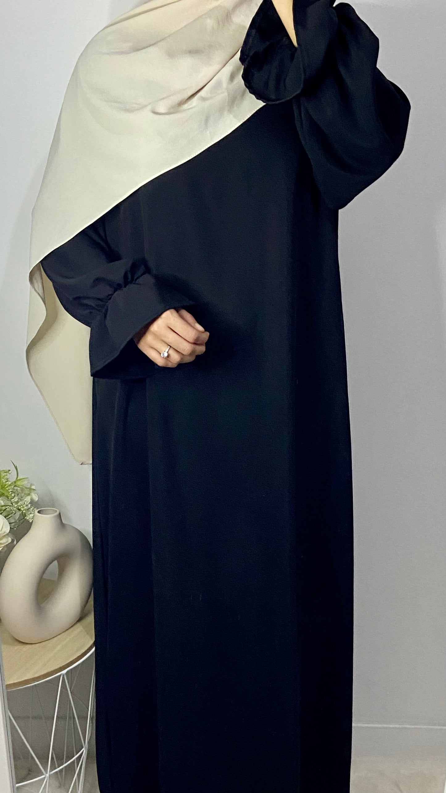 Abaya manches tulipes - Noir