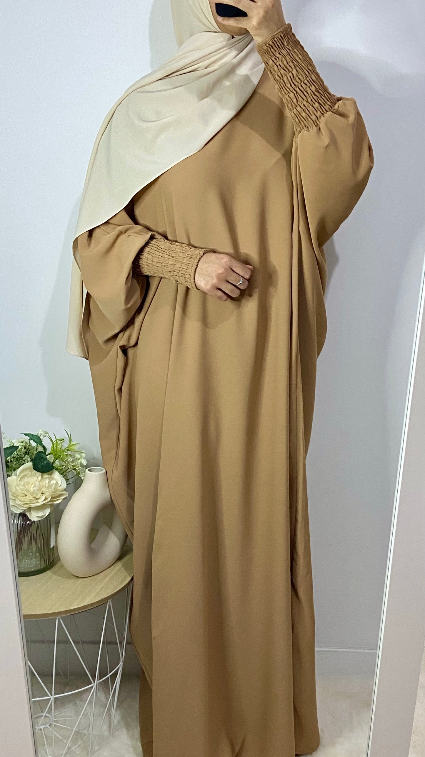 Abaya coupe papillon - Camel