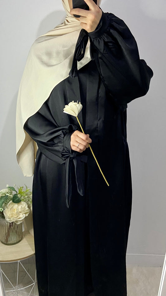 Ensemble Abaya satinée 2 pièces - Noir