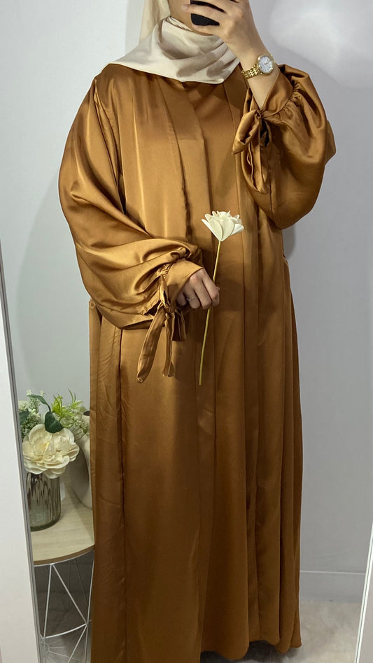 Ensemble Abaya satinée 2 pièces - Rouille